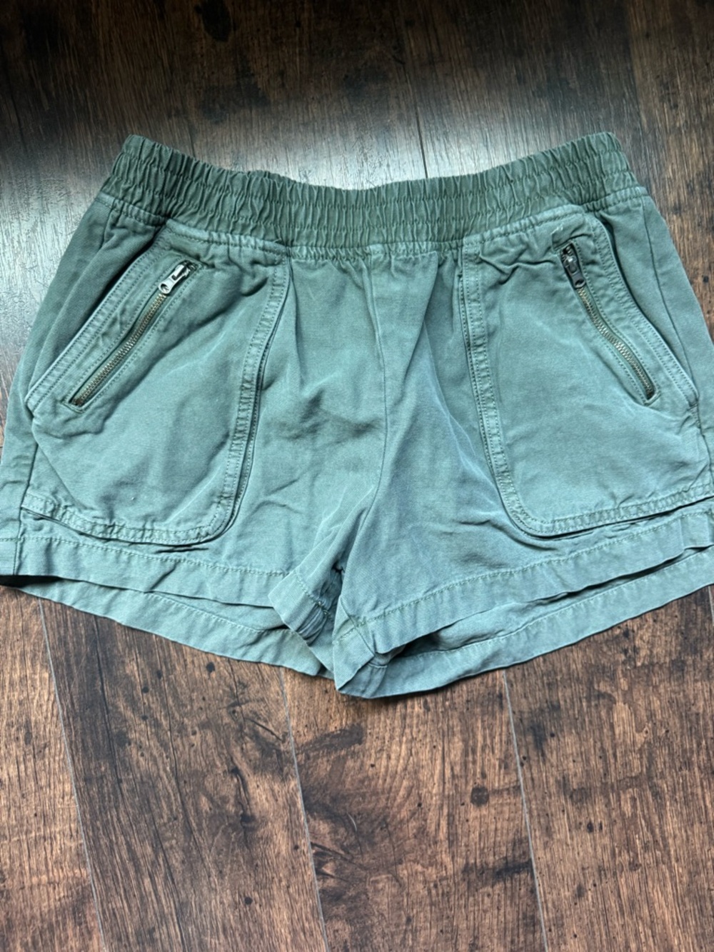 aerie Olive Green Elastic-Waist Athletic Shorts